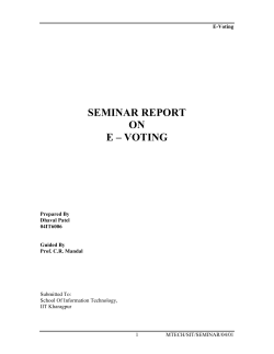 seminar report on e – voting - School of Information Technology, IIT