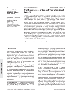 The Retrogradation of Concentrated Wheat Starch Systems