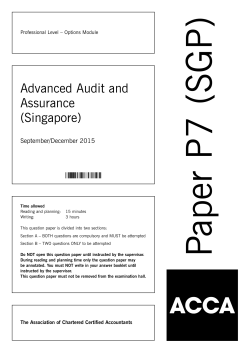 Sample September / December 2015 questions