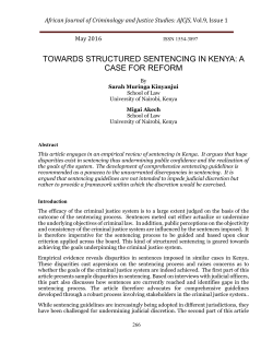 Towards Structured Sentencing In Kenya: A Case For Reform (pp