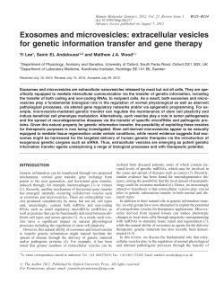 Exosomes and microvesicles: extracellular vesicles for genetic