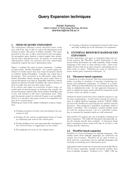 Query Expansion techniques