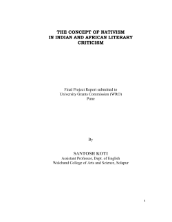 THE CONCEPT OF NATIVISM IN INDIAN AND AFRICAN LITERARY