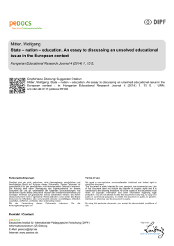 State &OElig; nation &OElig; education. An essay to discussing an