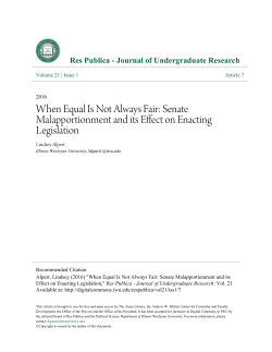 Senate Malapportionment and its Effect on Enacting Legislation