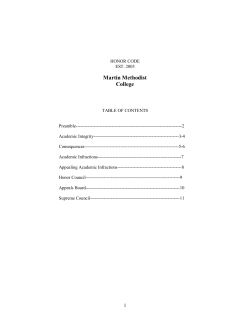 Honor Code - Martin Methodist College