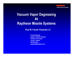 (1) Vacuum Vapor Degreasing At Raytheon Missile Systems