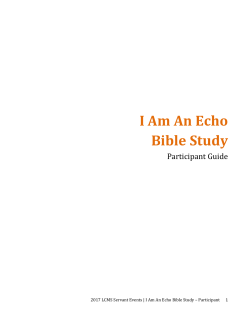 I Am An Echo Bible Study