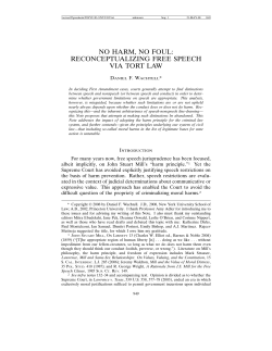 no harm, no foul: reconceptualizing free speech via tort law