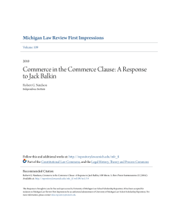 Commerce in the Commerce Clause - University of Michigan Law