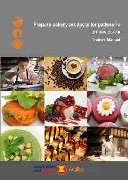 Prepare bakery products for patisserie