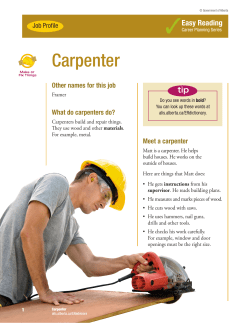 Easy Reading Job Profiles - Carpenter - ALIS
