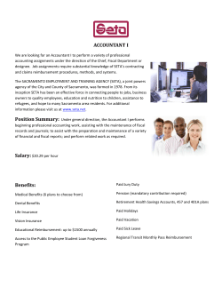 ACCOUNTANT I Benefits - Sacramento Employment and Training