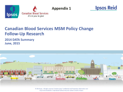2014 Data Summary - Canadian Blood Services