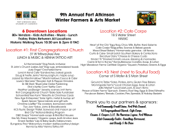 2016 Winter Market Vendor List and Map