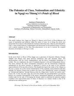 The Polemics of Class, Nationalism and Ethnicity in Ngugi wa