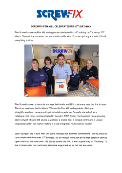 SCREWFIX PEN MILL CELEBRATES ITS 10TH BIRTHDAY The