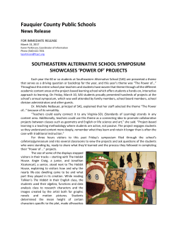 News Release - Fauquier County Public Schools