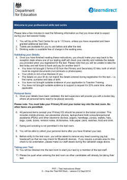 Rules for candidates - Professional skills tests