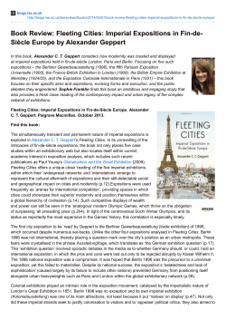 Book Review: Fleeting Cities: Imperial Expositions in Fin-de