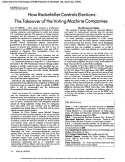 The Takeover of the Voting Machine Companies