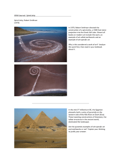 APAH Journal: Spiral Jetty Spiral Jetty, Robert Smithson (1970) In