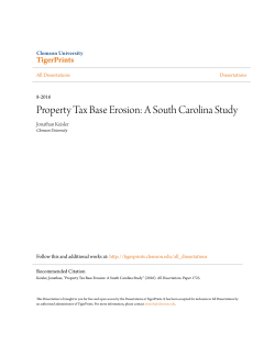 Property Tax Base Erosion: A South Carolina Study