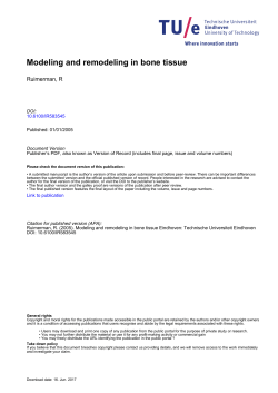 Modeling and remodeling in bone tissue