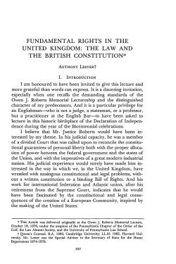 Fundamental Rights in the United Kingdom: The Law and the British