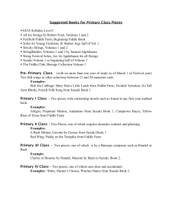 Suggested Class Levels - Southern Utah String Festival