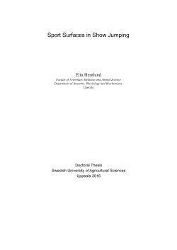 Sport Surfaces in Show Jumping - Epsilon Open Archive