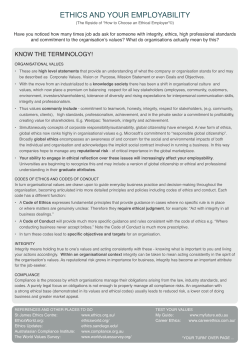 ethics and your employability
