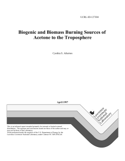 Biogenic and Biomass Burning Sources of Acetone to the