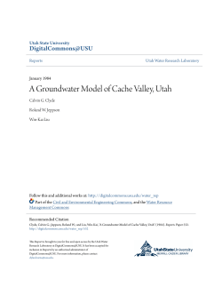A Groundwater Model of Cache Valley, Utah