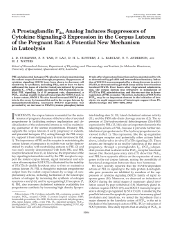 A Prostaglandin F2 Analog Induces Suppressors of Cytokine