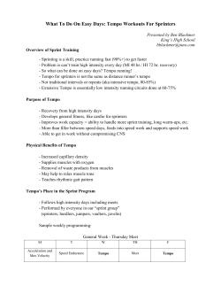 What To Do On Easy Days: Tempo Workouts For Sprinters