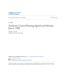Academic Council Meeting Agenda and Minutes, June 5, 1989