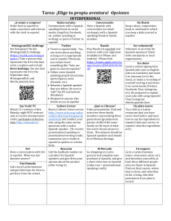 Tarea: &iexcl;Elige tu propia aventura! Opciones