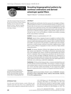 Revealing biogeographical patterns by nonlinear ordinations and