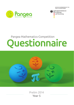 Questionnaire - Pangea tekmovanje
