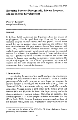 Foreign Aid, Private Property, and Economic