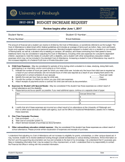 Budget Increase Request - Office of Admissions and Financial Aid