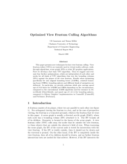 Optimized View Frustum Culling Algorithms 1 Introduction