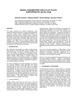 Modal Parameters for a Flat Plate Supported by an Oil Film