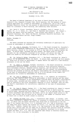 December 11-14, 1978 - North Carolina Medical Board