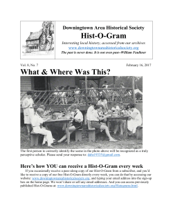 February 16, 2017 - Downingtown Area Historical Society