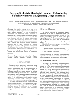 Engaging Students in Meaningful Learning: Understanding Student