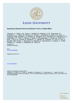 Superheavy Element Flerovium (Element 114)