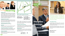 Discipline Hearings &ndash; A witness guide