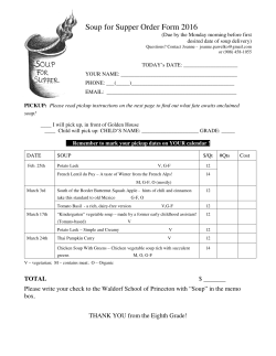 Soup for Supper Order Form 2016